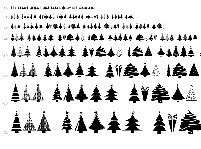 KG Christmas Trees font waterfall