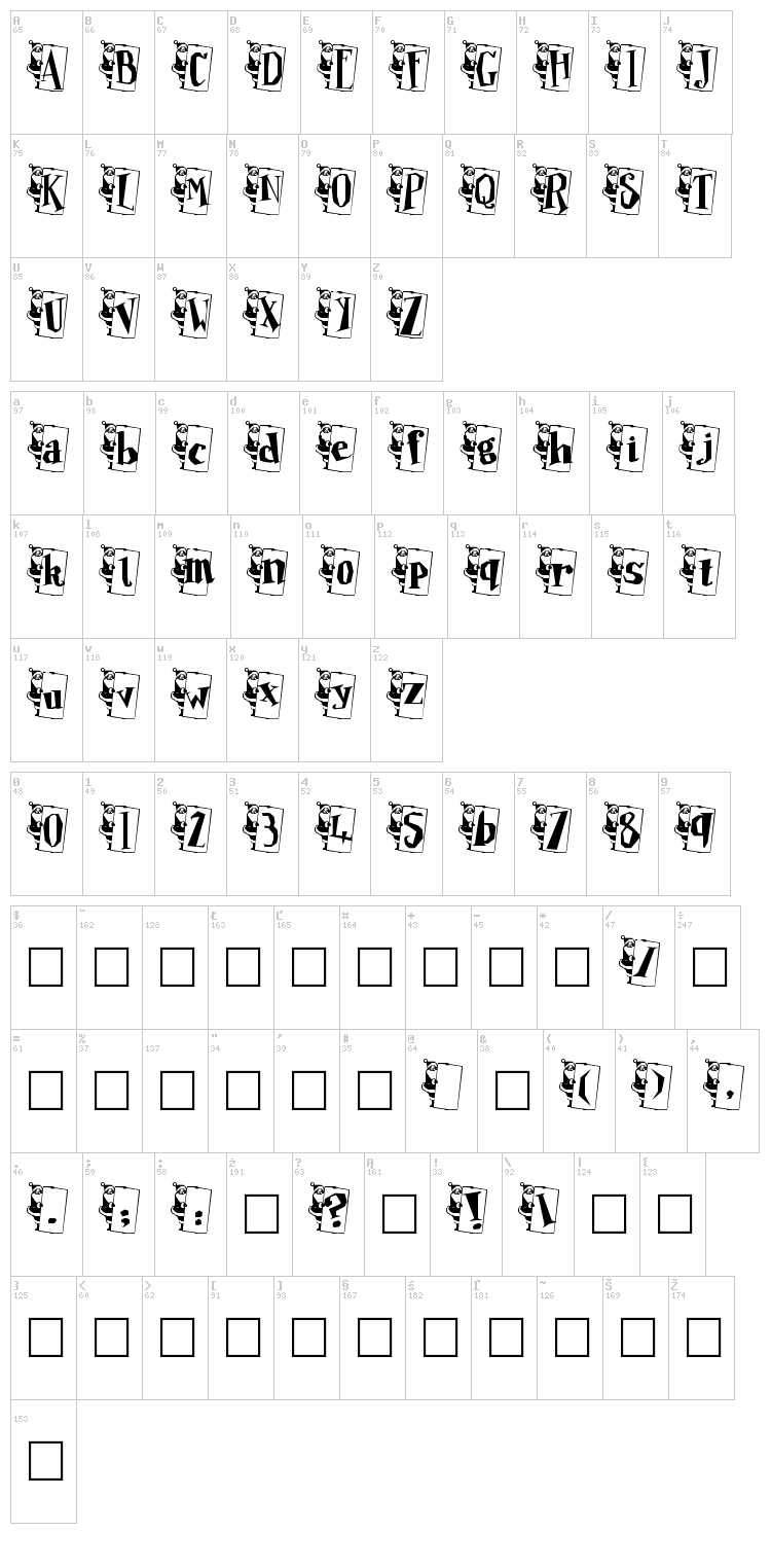 Papa Noel font map