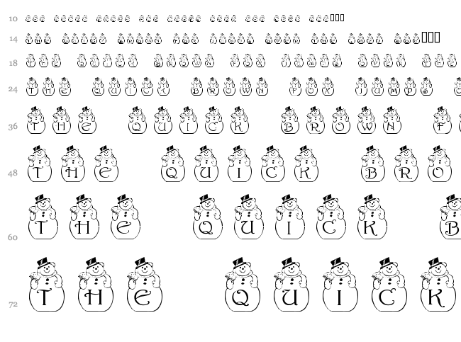PF Snowman font waterfall
