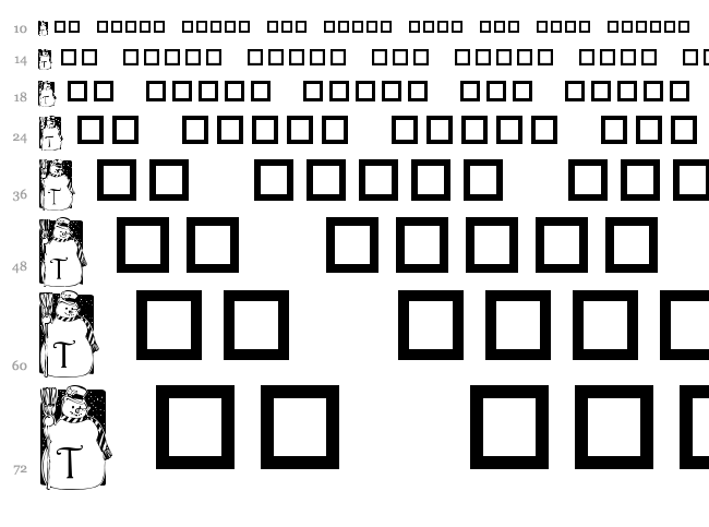 PF Snowman font waterfall