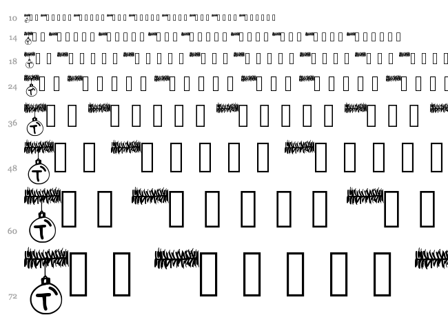 PW Christmas Tinsel font waterfall