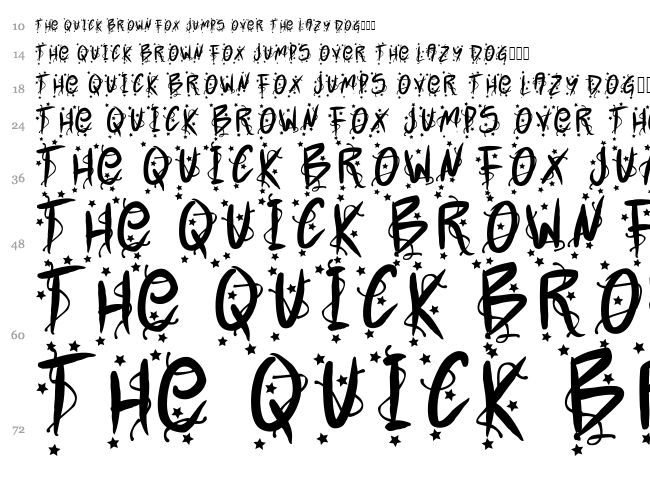 PW Xmas 2015 font waterfall