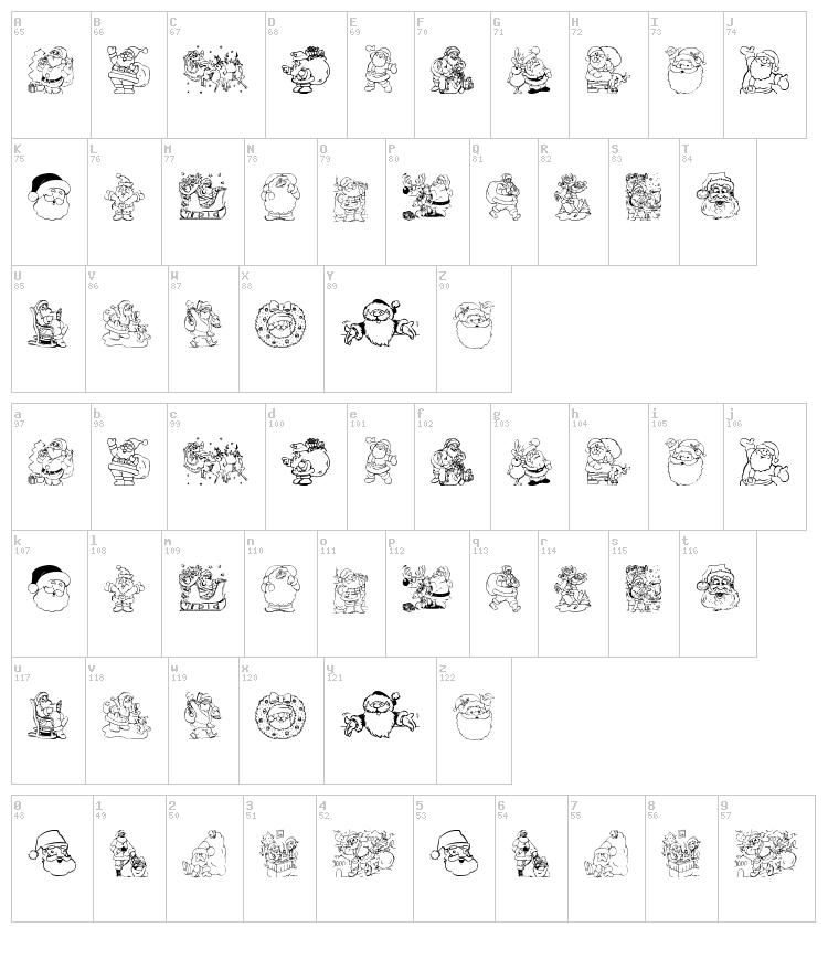 Santa font map