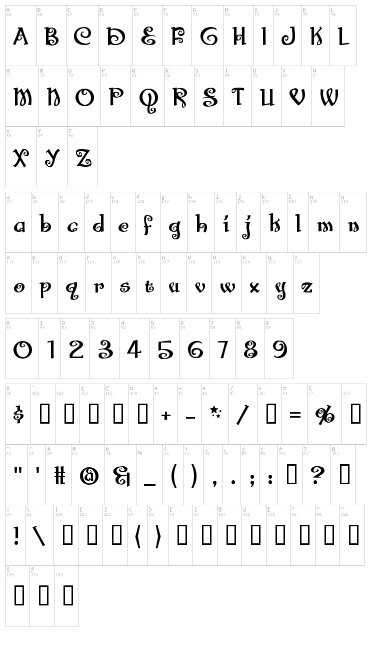 Santas Big Secret BB font map