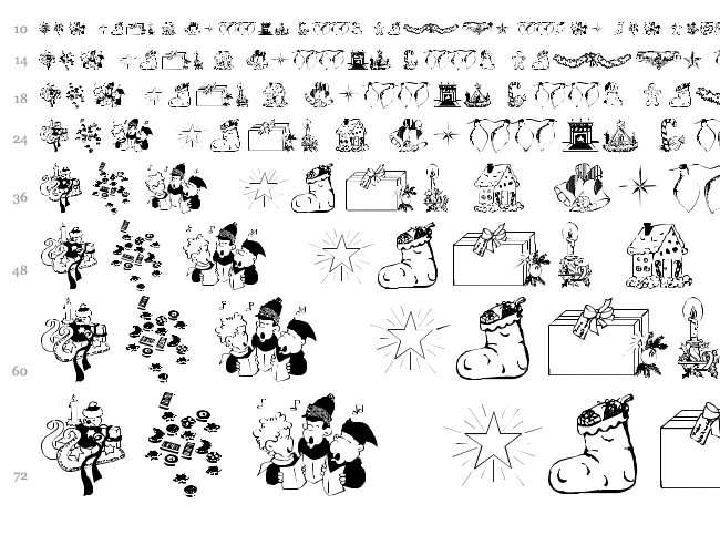WM Christmas font waterfall