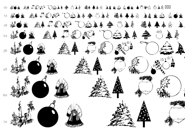 WM Christmas font waterfall