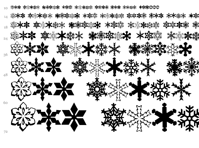 WW Flakes font waterfall