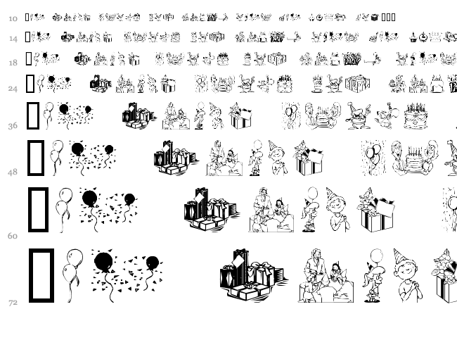 Birthdaze font waterfall