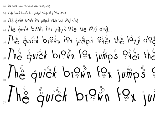 Cocktail Bubbly font waterfall