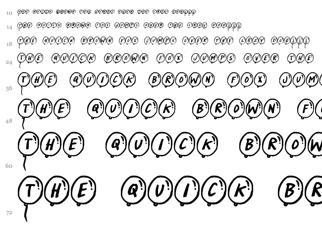 Party Balloons font waterfall