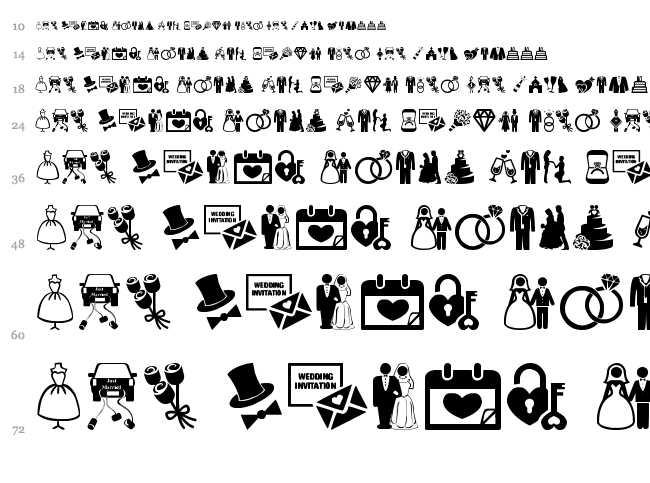 Wedding font waterfall